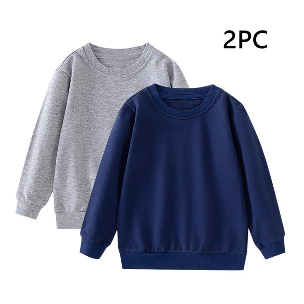Cowsor Unisex Kids Solid Cotton Thin Pullover 2PC Sweatshirt T-Shirt Toddler Baby Crewneck Long Sleeve Tshirts Tops Blouse