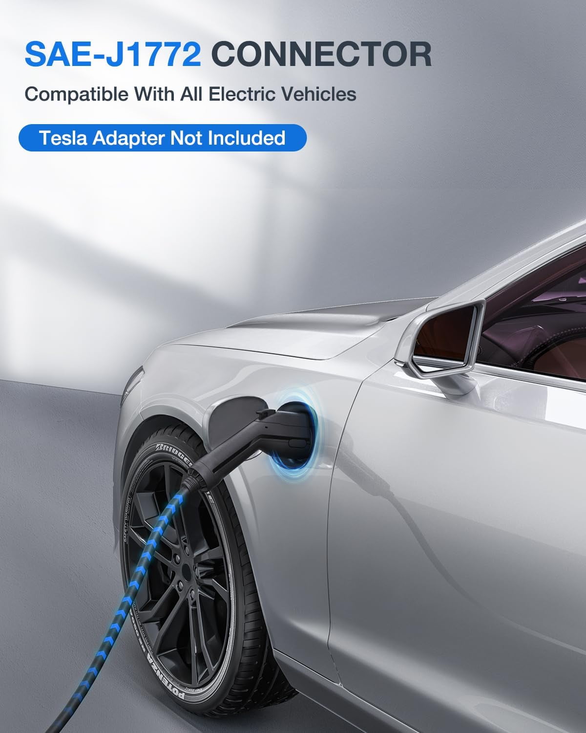 Nilight EV Charger Level 2, 32 Amp 240V, 25ft Cable SAE J1772 Portable Electric Car Charger with NEMA 14-50P Plug, Adjustable Current/Delay Timer