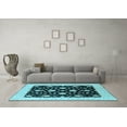 thumbnail image 3 of Ahgly Company Indoor Round Oriental Light Blue Traditional Area Rugs, 4' Round, 3 of 4