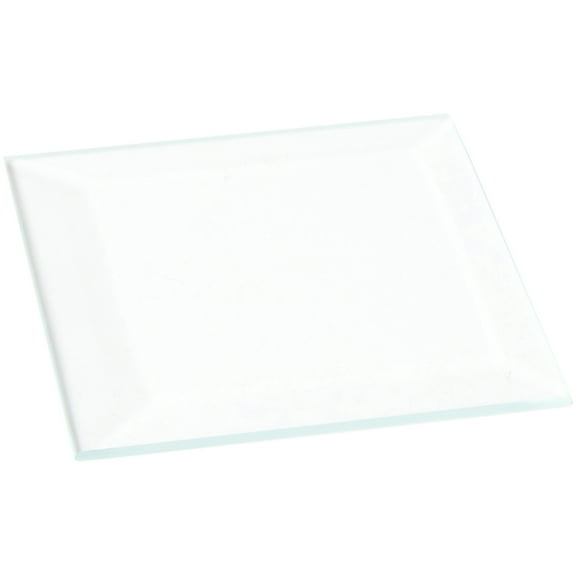Plymor 2" Square, 3mm Thick Beveled Clear Glass, Pack of 6