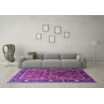 thumbnail image 3 of Ahgly Company Indoor Round Oriental Purple Traditional Area Rugs, 8' Round, 3 of 4