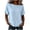 01# Light Blue, variant on Women's Linen Tops Crew Neck Short Sleeve Relaxed Fit Solid Color Stretchable Summer Loose Dolman Drop Shoulder Blouse Casual Party Tunic Top S-2XL