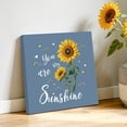 thumbnail image 2 of You Are My Sunshine Canvas Wall Art for Living Room, Vintage Country Yellow Sunflower Floral Bees Heart Haze Blue Poster Print Painting for Bedroom Home Decor Wall Pictures Prepare To Hang 10"x10", 2 of 9