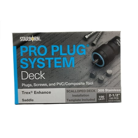 

Pro Plug System PXDT469S250 for Trex Enhance Clam Shell Decking 100 lin ft with Stainless Steel Screws and Pro Plug Tool