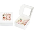 thumbnail image 2 of cajas de galletas blancas, cajas de pastelería de macarrón, cajas de panadería con ventana, 2 of 4