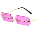 thumbnail image 3 of de hoja de afeitar de moda para hombres y mujeres Dorado Morado Colcomx Gafas de sol divertidas, 3 of 3
