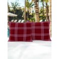 thumbnail image 4 of Outdoor Pillows Waterproof, Red Checkered Throw Pillows with Inserts Included, Farmhouse Buffalo Plaid Modern Indoor Outdoor Decorative Lumbar Pillow for Bed/Couch/Patio 16"x16", 2Pcs, 4 of 8