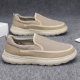 thumbnail image 4 of Men's Black & White Two-Tone Slip-On Casual Shoes, Lightweight Platform Loafers, 4 of 10