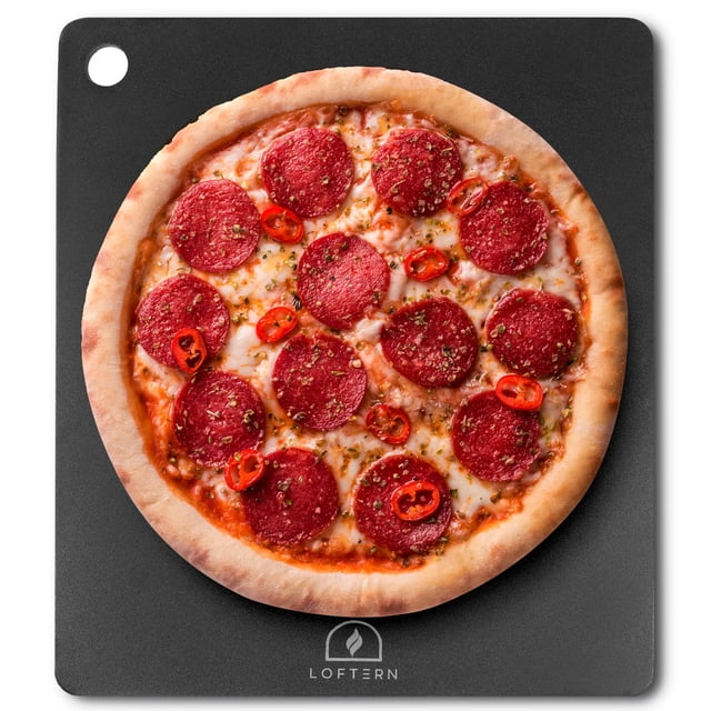 Acero para pizza Loftern 36 x 41 cm, placa de horneado de acero al carbono