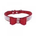 thumbnail image 1 of Pet Dog Leather Rhinestones Bow Knot Collar Crystals Bling Diamonds for Small Medium Large Dogs, 1 of 10