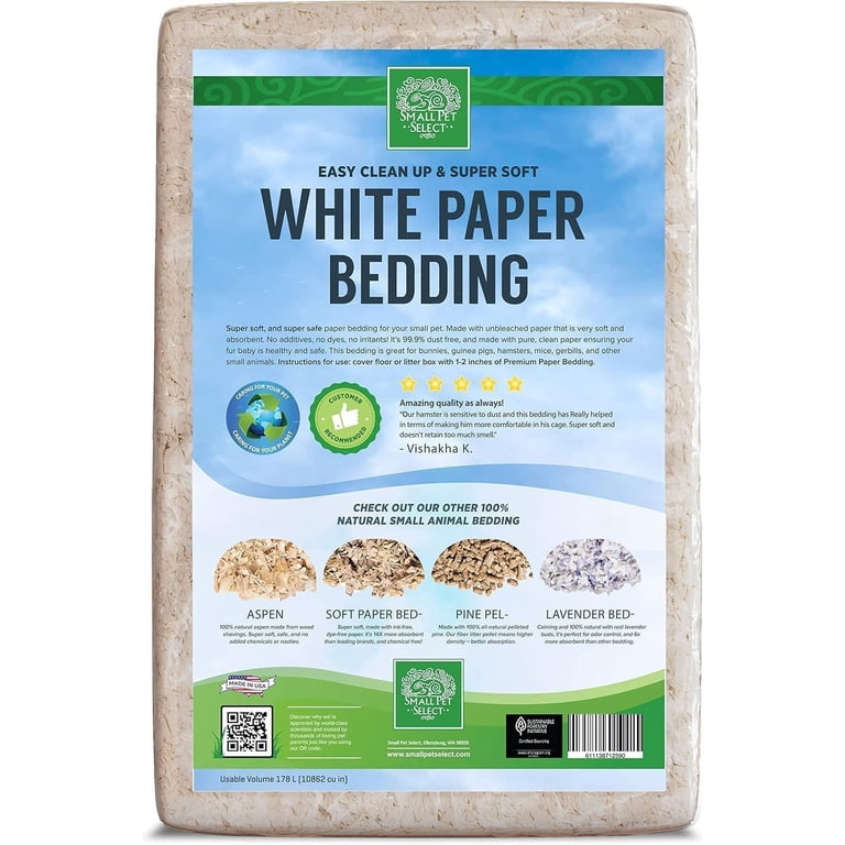 Small Pet Select Unbleached White Paper Bedding 178L photo 2