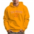 thumbnail image 6 of Men's 100% Cotton Orange ILLINOIS Hoodie 330g Thick Pocket Hood, 6 of 16