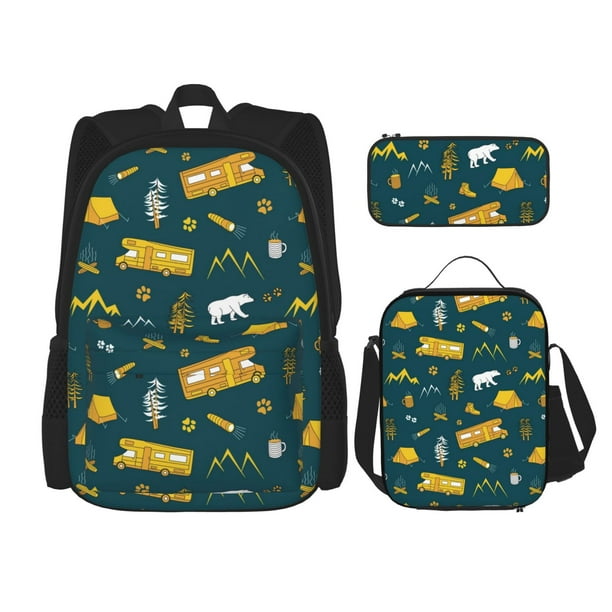 Balery Camping Mochila Escolar 3 en 1 para Niños - Mochila Resistente con Lonchera Térmica y Estuche - Mochila Escolar para Niños y Niñas