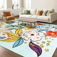 thumbnail image 3 of Ultrug Floral Area Rugs Boho Rugs Flower Print Carpet for Bedroom Living Room Office Nursery Home Decor,5'x8',Green, 3 of 7