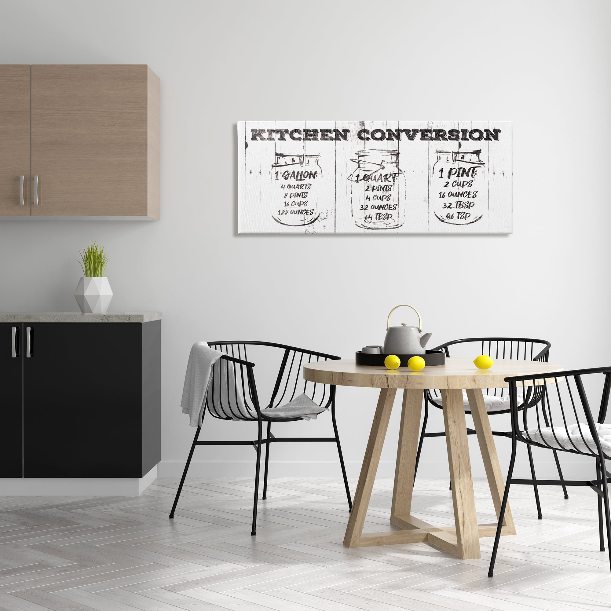 Stupell Industries Distressed Rustic Kitchen Conversion Chart Vintage Pickle Jars, 20 x 48, Designed by Jace Grey