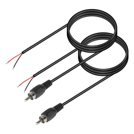 TSV (2 Pcs 10 ft) 3.5mm RCA Male to Bare Wire, Replacement RCA Male Plug Jack Connector Adapter to Bare Wire, Open End Audio Video Stereo Speaker RCA Cable for Repair