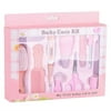 10PCS Infant Kids Care Kit Baby Grooming Health Hair Care Products Kits Newborn Gift Box ( Nail Clipper Set Thermometer Brush Scissors Comb etc) Pink