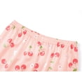 thumbnail image 5 of Beezizac Girls' Silky Satin Pajama - Pink Cherry Short Sleeves Set Trendy Button 2-Piece Outfit Kid Sleepwear Size 14, 5 of 7