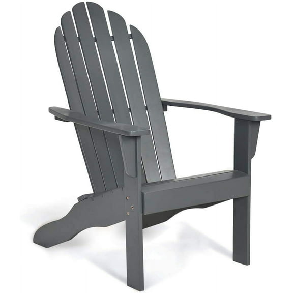 YEXJ Adirondack Chair Acacia Wood Outdoor Chairs with 350 lbs Weight Capacity, Weather Resistant Lounge Armchair for Yard, Patio, Garden, Poolside, Balcony, Deck Fire Pit Chairs, Gray