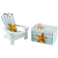 thumbnail image 1 of Mediterranean Style Mini Beach Chair Box Shape Bookshelf Display 1 Set 3.9In, 1 of 5