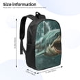 thumbnail image 3 of Goofa Abstract Geometric Shark Pattern 17in Student Backpack - School, Travel, Work Bookbag -Laptop Backpack,Water Resistant College School Computer Bag, 3 of 6