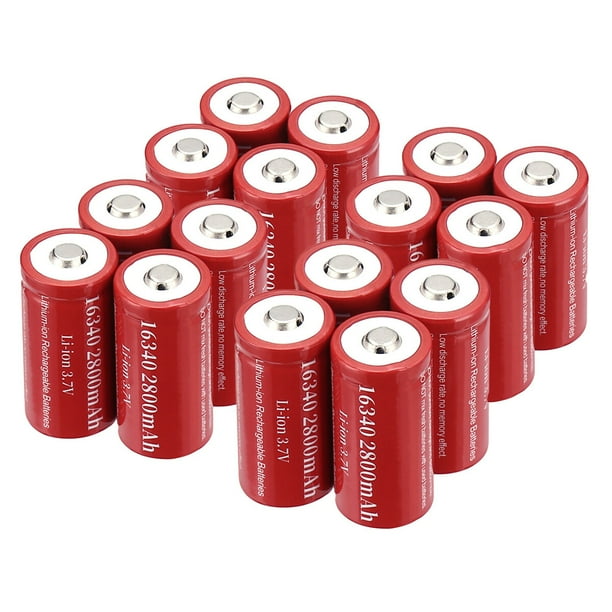 16Pack 3.7V 2800mAh CR123A Batteries 16340 Liion Rechargeable Battery