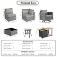 thumbnail image 3 of Ovios 10 Pieces Patio Fire Pit Set Outdoor Rattan Sectional Sofa Conversation Set with Swivel Rocking Chair,Dark Gray, 3 of 8