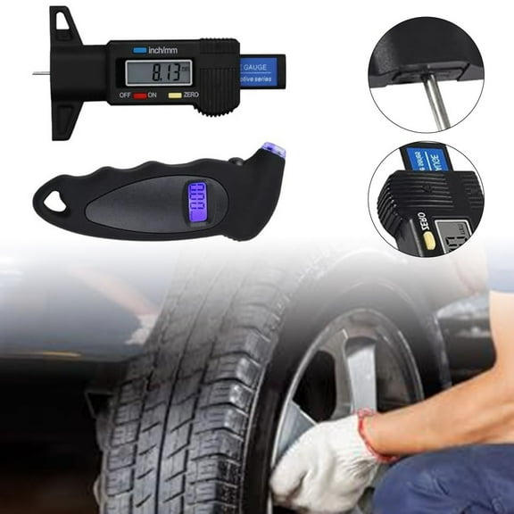 SPRING Digital Tyre Pressure Gauge 150 Psi & Tyre Tread Depth Gauge For Cars Trucks