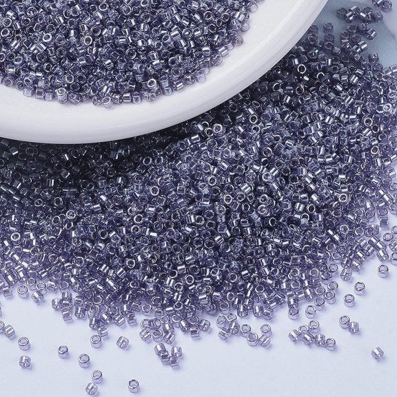 10gs MIYUKI Delica Beads Cylinder Japanese Seed Beads 11/0 (DB1225) Transparent Light Amethyst Luster 1.3x1.6mm Hole: 0.8mm about 2000pcs/10g