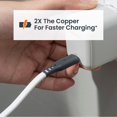 thumbnail image 2 of Ventev - Cable Plano Chargesync Usb A A Usb C De 3,3 Pies | Diseño De Carga Rápida Sin Enredos | Compatible Con Samsung Galaxy S24 Note 20/10 Google Pixel Oneplus Ipad Pro/Air Macbook Pro/Air - Negro, 2 of 5