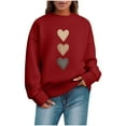thumbnail image 2 of Wowcloth Women's Sweater with Heart Print, Long Sleeve Round Neck, Loose Fit Fashion Casual Warm for Valentine's Day and Daily Wear, 2 of 5