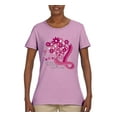 thumbnail image 2 of Wild Bobby Breast Cancer Awareness Flowers Breast Cancer Awareness Women Graphic Tee, Light Pink, Small, 2 of 6