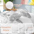 thumbnail image 2 of 3 Piece Grey Coastal Duvet Cover Set Twin Size, Microfiber Comforter/Quilt Cover with Corner Ties and 2 Pillowcases, Ocean Coral Starfish Shell Modern Sea All Season Soft Bedding with Zipper Closure, 2 of 8