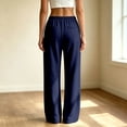 thumbnail image 5 of ZHOGXU Casual Wide Leg Drawstring Pants Womens With Elastic Waist Loose Straight Trousers Solid Color Sport Sweatpants Comfortable Everyday Wear, 5 of 7