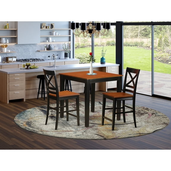 Glam Counter Height Table Set - Dining Room Chairs, 2 Person Kitchen Table, Modern Design
