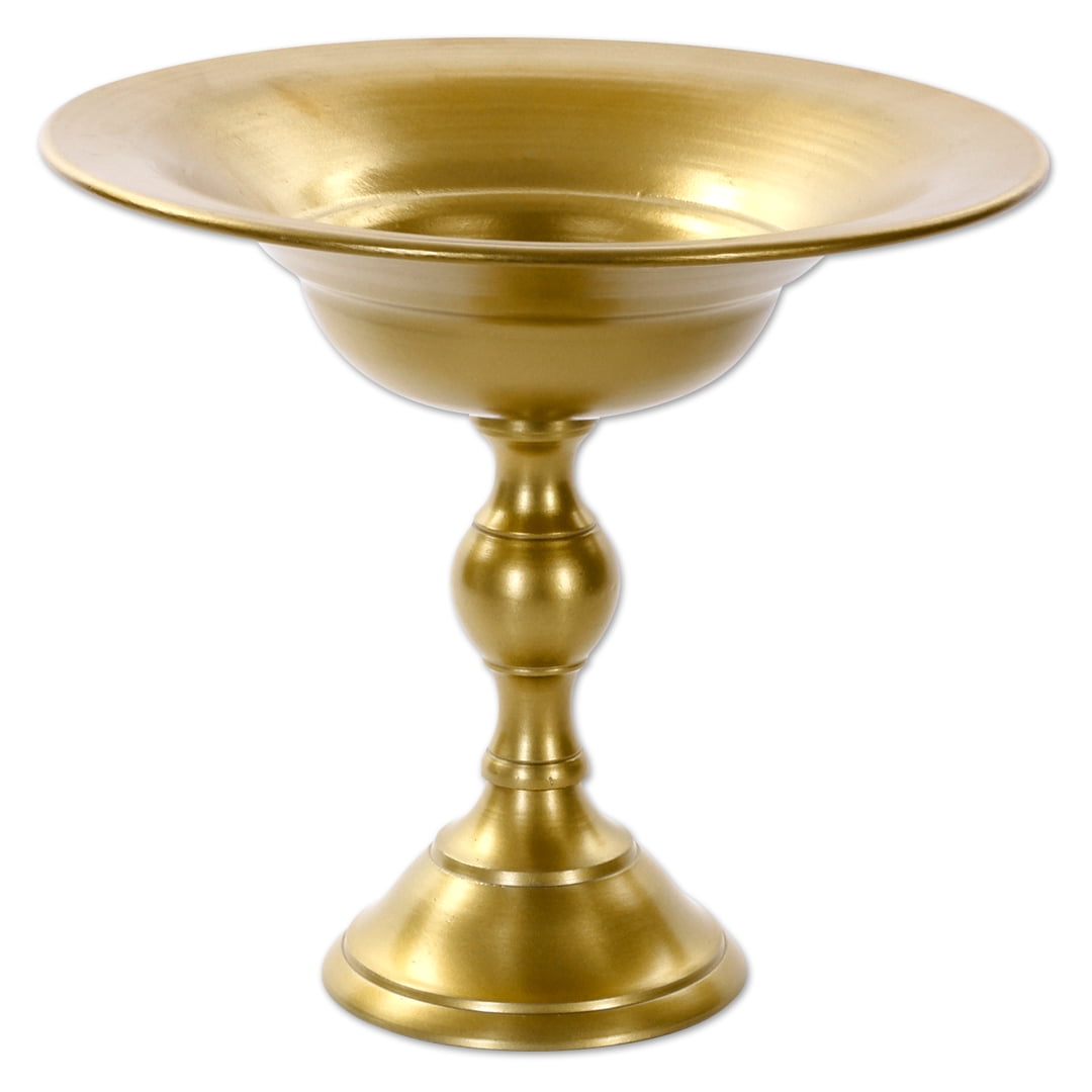 Koyal Wholesale Gold Roman Metal Pedestal Vase Flower Bowl Centerpiece