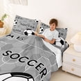 thumbnail image 3 of Erosebridal Football Sport Court Full Size Sheets,Gray Black Bed Sheets For Kids Boys 4-Piece, 3 of 6