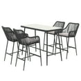 thumbnail image 6 of JOIVI 5 Piece Outdoor Bar Set, High Top Patio Table and 4 Bar Stools with Cushions, Patio Wicker Bar Furniture, Boho-Style Outdoor Bar Dining Set, Black, 6 of 10