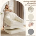 thumbnail image 5 of Yaheetech Convertible Sofa Bed 2-in-1 Folding Sleeper Chair Bed Corduroy Couch Bean Bag Chair for Living Room and Bedroom, Beige, 5 of 6