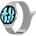 thumbnail image 1 of KOMI Metal Band Compatible with Samsung Galaxy Watch 6 Band 40mm 44mm, Galaxy Watch 6 Classic Bands 43mm 47mm, 20mm Stainless Steel Replacement Strap for Galaxy Watch 6 Band Women Men Silver, 1 of 5