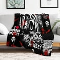 thumbnail image 4 of Halloween Scream Throw Blanket Horror Movies Flannel Fleece Blanket Scream Blanket Soft Lightweight All Season Throws For Outdoor Travel Xmas Gifts Bedroom Sofa Livingroom, 4 of 4