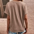 thumbnail image 4 of Women's Short Sleeve T Shirt V Neck Casual Solid Color Tops Dressy Loose Tunic Tee Shirt, 4 of 6