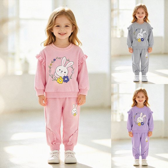 Girls Pajamas 2 Piece Short Sleeve Top & Pants Cotton Pjs Sets Loungewear For Kids,6-12 Months 12-24 Months 2t 3t 4t 5t 6t 7t 8t 9t Children Grey 9-12 Months