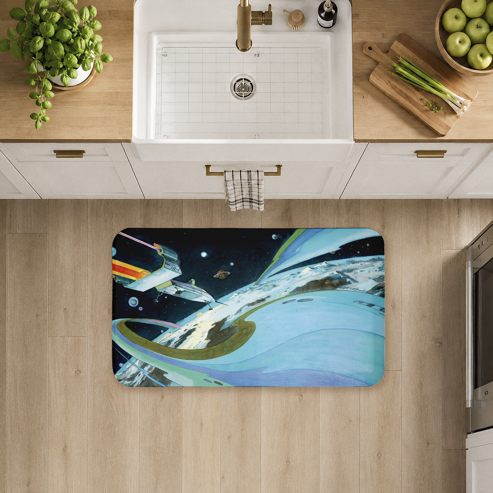 Stupell Industries Futuristic Space Orbit Printed Anti-Fatigue Floor Mat, design by The Saturday Evening Post