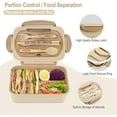 thumbnail image 3 of 1200ML Lunch Containers for Adults, LeakProof Lunch Box with Utensils, BPA Free, 3 Compartment Bento Box Microwave Safe, 3 of 7