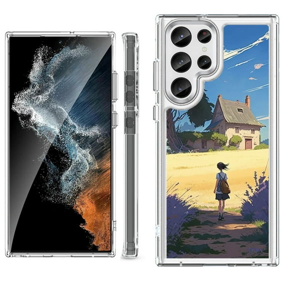 Shockproof Bumper Phone Case for Samsung Galaxy S23 Ultra 5G, by OneToughShield ® - Lavender Summer