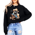 thumbnail image 5 of Howdy Funny Cowboy Raccoon Sweatshirt for Women Men & Kids Western Animal Crewneck Pullover Black Sweatshirt Adult X-Large, 5 of 7