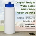 thumbnail image 4 of HDPE Plastic Leak-Free Bottles 32 oz. Set of 10, Bulk Pack - BPA Free, Great for Gym, Camping, Backpacking, School - Trans Blue, 4 of 5
