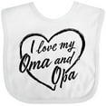 thumbnail image 3 of Inktastic I Love My Oma and Opa in Black Chalk Heart Boys or Girls Baby Bib, 3 of 4