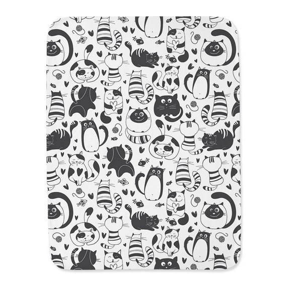 Adorable Kitten Doodles Blanket  -Image by Shutterstock,